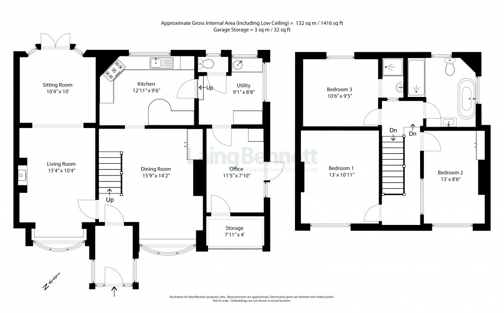 Floorplan for Densole, Folkestone, Kent