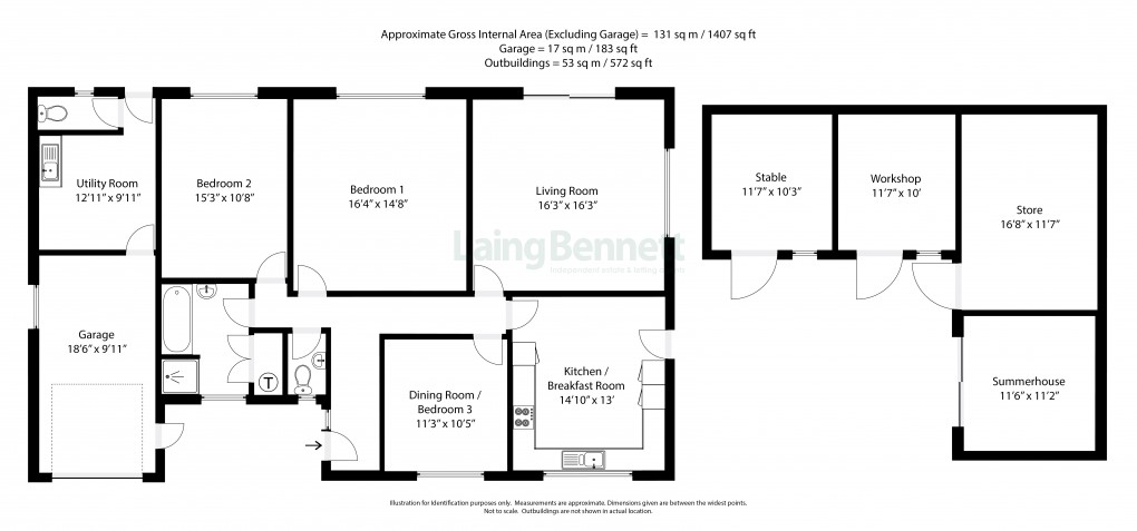 Floorplan for Stelling Minnis, Canterbury, Kent