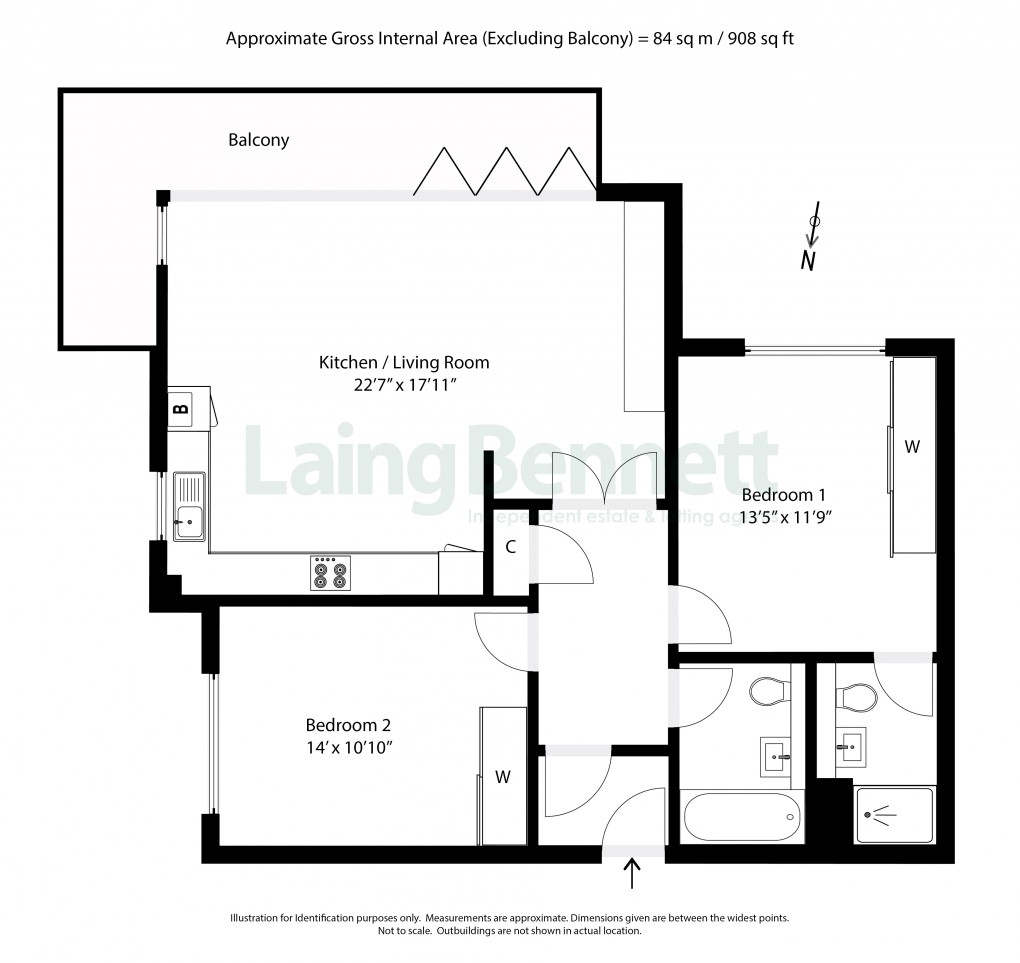 Floorplan for Court Road, Hythe, Kent