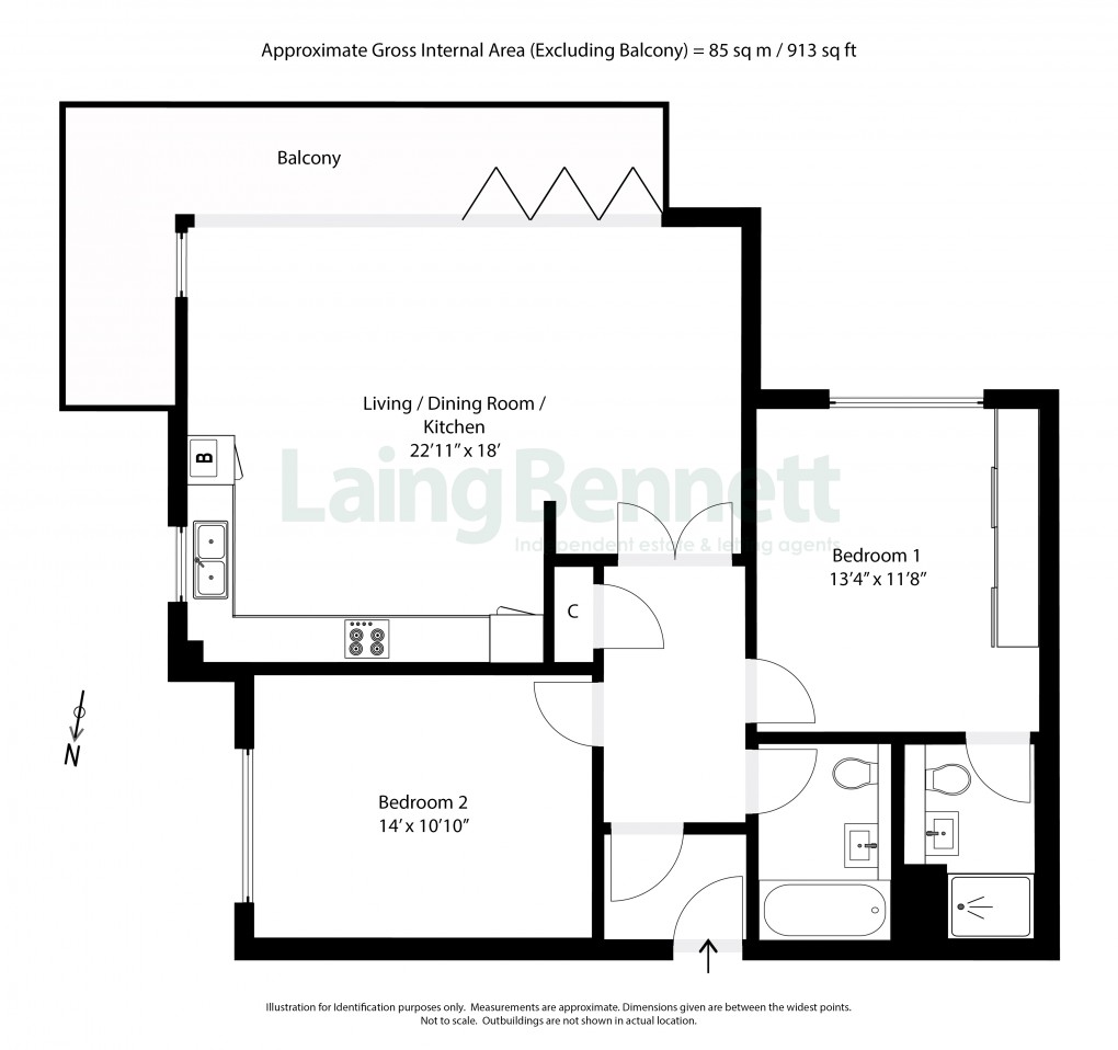 Floorplan for Court Road, Hythe, Kent